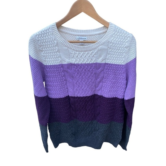 Croft & Borrow Purple Colorblock Sweater | Size:L - Picture 2 of 8